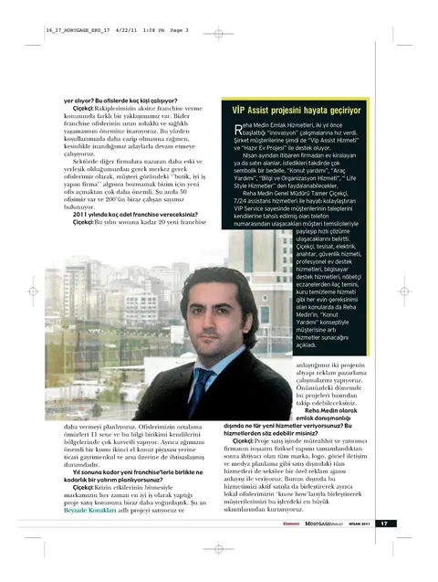 Ekonomist Mortgage Market röportajı — 50 ofis, 20 yeni franchise hedefi, VIP Assist